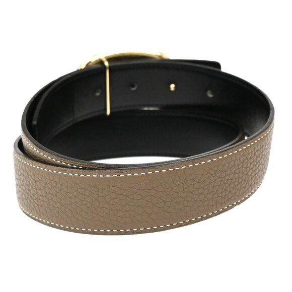 HERMES Chaine D'ancre Reversible Buckle Belt 30mm Leather #80 Brown BK 83RL318 - Picture 2 of 13